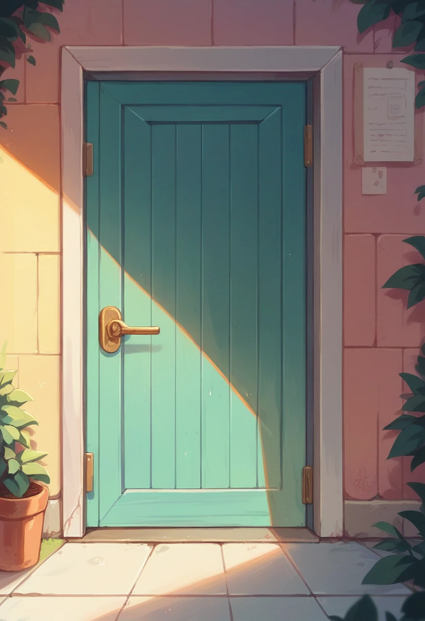 a door with pastel colors. ludic. details.