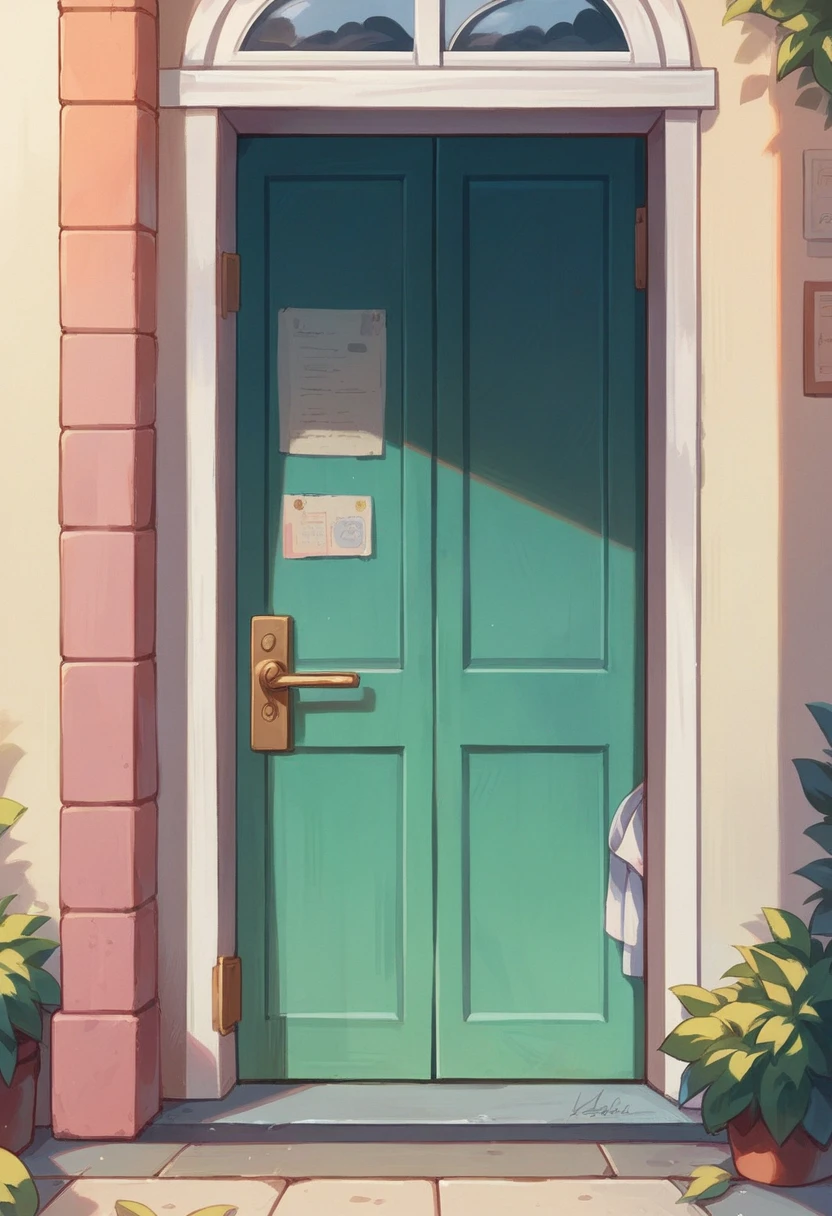 a door with pastel colors. ludic. details.