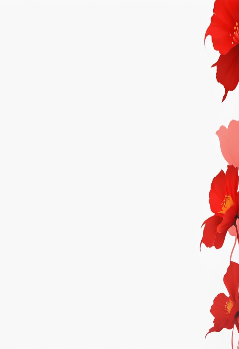 Chinese red flowers on a red background