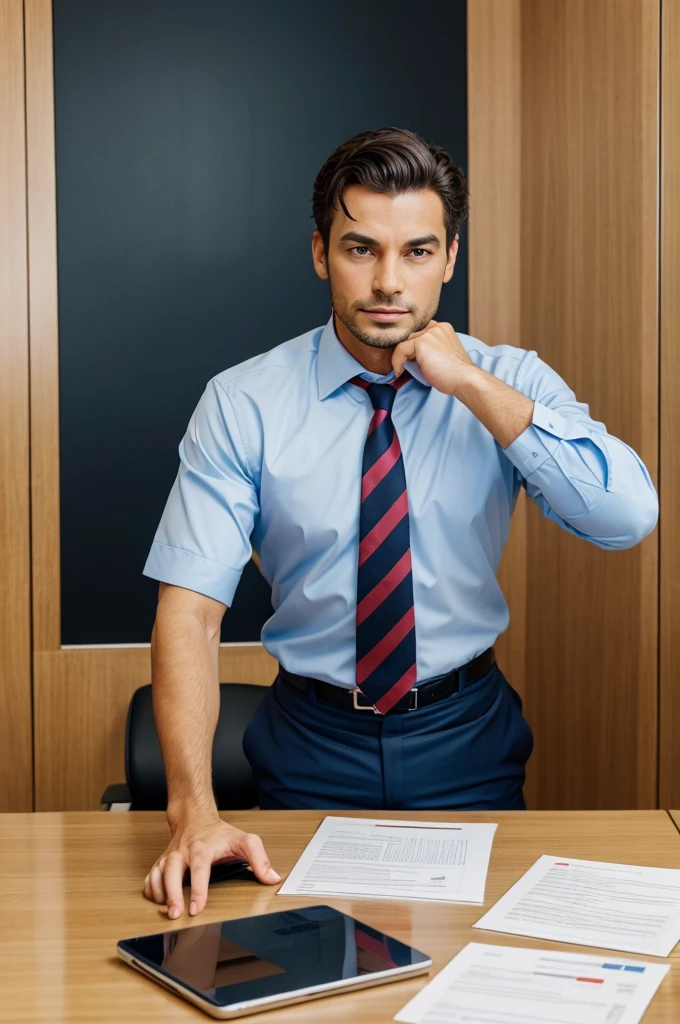 The business man in jer office