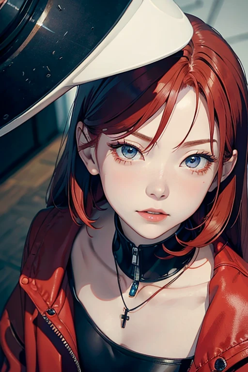 ((Katsuhiro Otomo, illustration:1.2)), Tall, slender ((redhead:1.4)) woman of Irish descent. (pale:1.3)complexion. blue eyes, cute butt, nice legs. Kind eyes, cute smile, Mascara, eye shadow, blush, stylish dress, necklace, stiletto heels. Masterpiece, best quality,(highly detailed:1.2),(detailed face and eyes:1.2), 8k wallpaper, natural lighting. core shadows, high contrast, bokeh.
