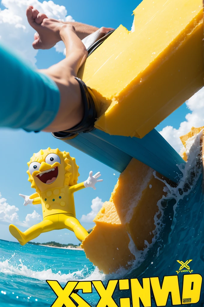 Super Xandão alongside SpongeBob 