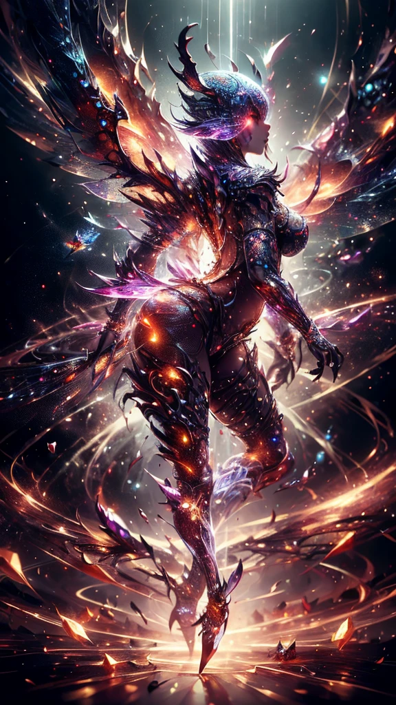 8k, best quality, magic insect, shiny, detailed wings, vibrant colors, enchanting glow, delicate patterns, translucent body, mesmerizing beauty, ethereal atmosphere, dreamlike background, intricate textures, surreal lighting, captivating composition, otherworldly charm, immersive depth, rich symbolism, poetic elegance.