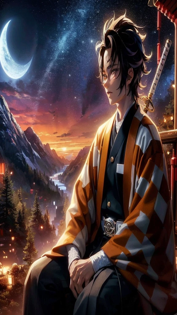 topquality tmasterpiece, Handsome guy, guy, Young man, Unusual hairstyle with shaved temples, colored strands of hair, in fashionable streetwear, Modern fashion, oversize clothes, Cool Look, Unusual viewing angle, Dynamic posture, in full height, Background: Beautiful streets of the city, Realistic beautiful lighting