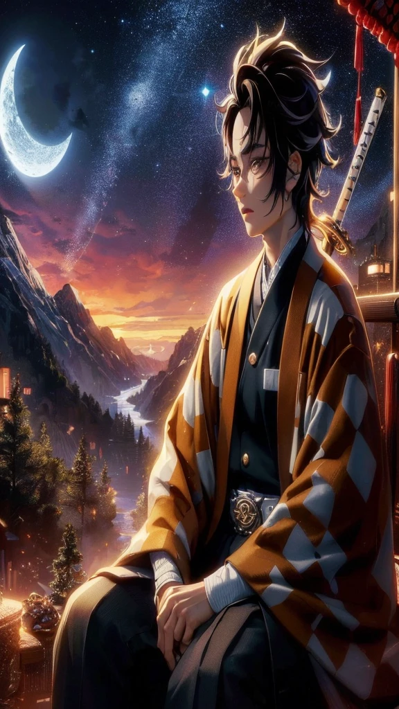 topquality tmasterpiece, Handsome guy, guy, Young man, Unusual hairstyle with shaved temples, colored strands of hair, in fashionable streetwear, Modern fashion, oversize clothes, Cool Look, Unusual viewing angle, Dynamic posture, in full height, Background: Beautiful streets of the city, Realistic beautiful lighting