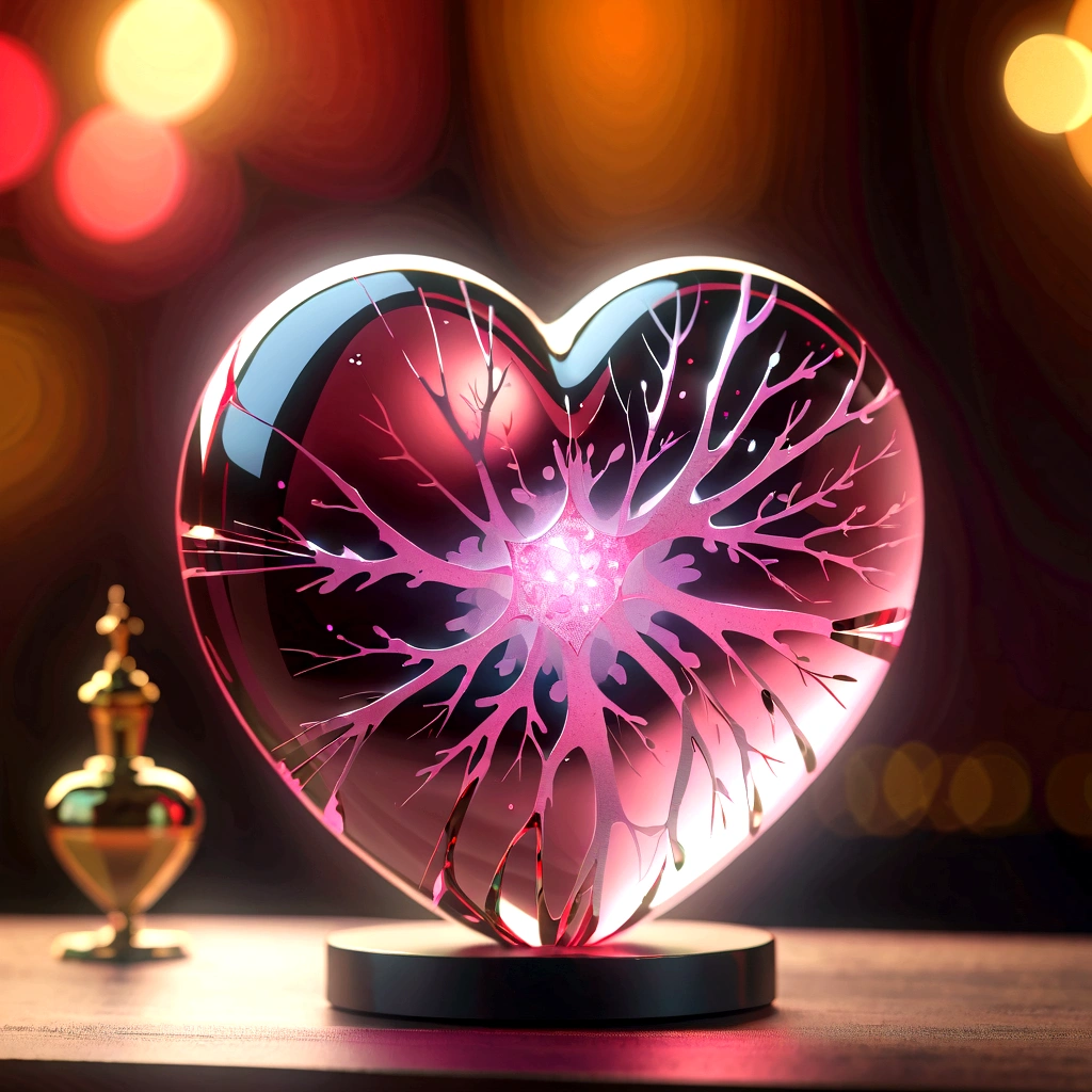 （Hard super transparent heart（organ）Close-up of the sculpture：1.4），（Money：2），（Rose Quartz：1.3），（Luminescence：1.2），sharp、（Extremely detailed and complex，Super huge，grace，gorgeous，Surreal，Super detailed：1.1），8K，Ray Tracing，masterpiece，Particle Effects，Beautiful Effects