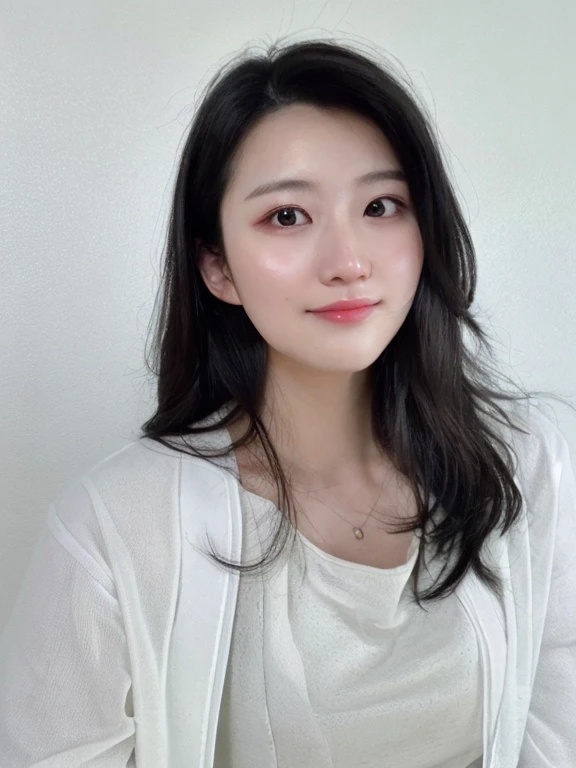 Best Quality, 8k, Masterpiece, (Portrait: 1.3), (photo realistic:1.4), (hyper realistic:1.4), Sharp Focus, looking at viewer, (smoother lighting:1.1), (increase cinematic lighting quality:0.9), realistic lighting, backlighting, light on face, ray trace, (brightening light:1.2), (Increase quality:1.4), sharp detail, (best quality real texture skin:1.4), finely detailed eyes, black_eyes, finely detailed face, 25 year old Korean woman