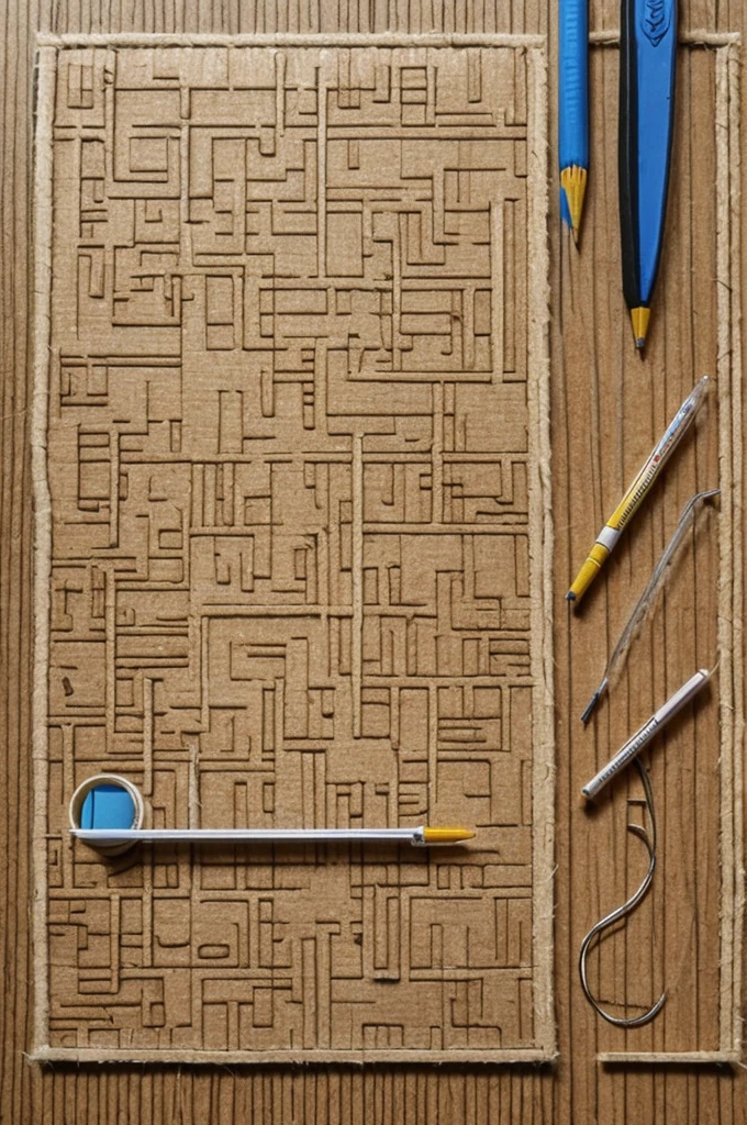 Believe me a picture of a cardboard tape,ruler,silicone bar, glue gun, pencil, blotter, jute, lentejuelas y hilo de jute
