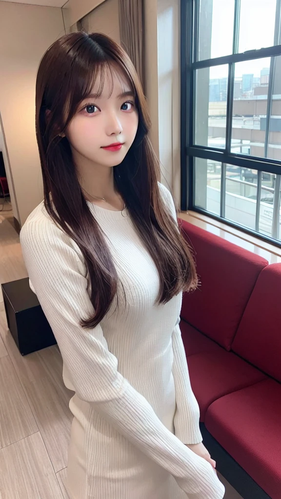 korea beauty, long hair, tight clothes, room with sunny window, selfie --s 750 --v 6.0, (mix4:1.0)