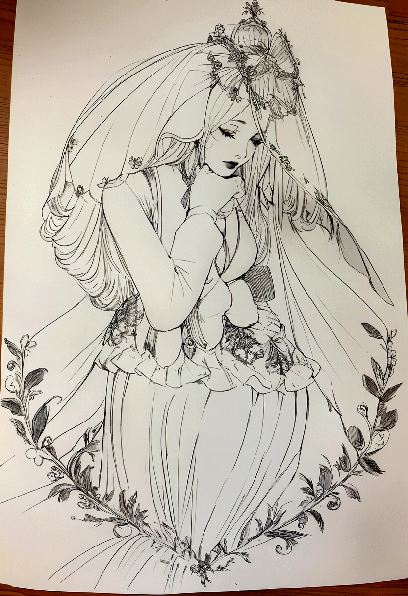 Drawing referring to "Complaints" from the poem by Dolores de Veintimilla