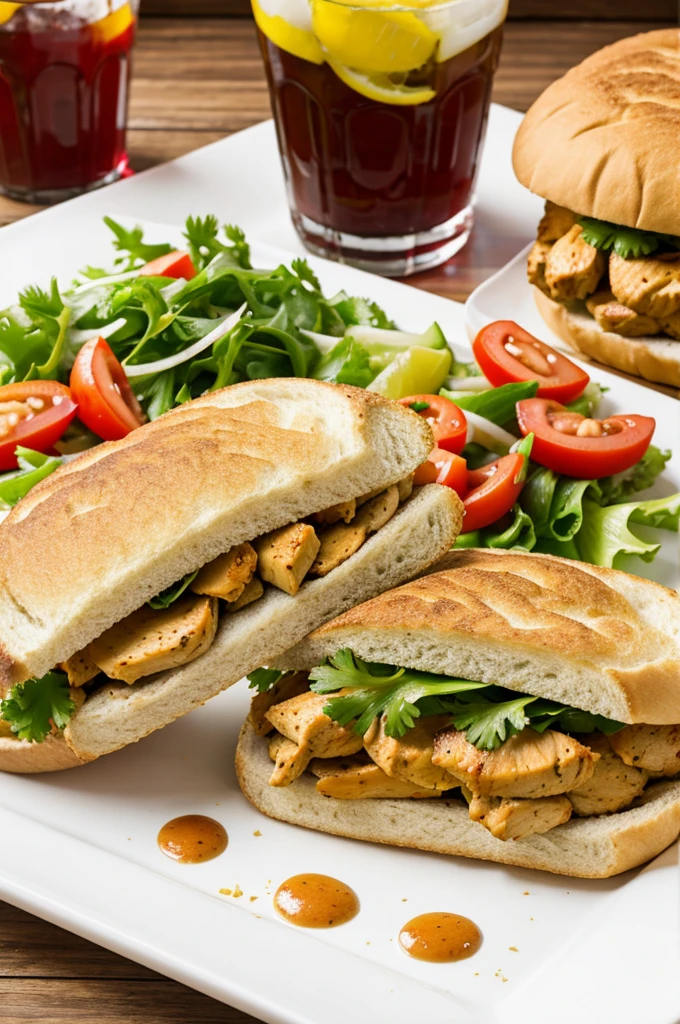 Sanduches de pollo con cola
