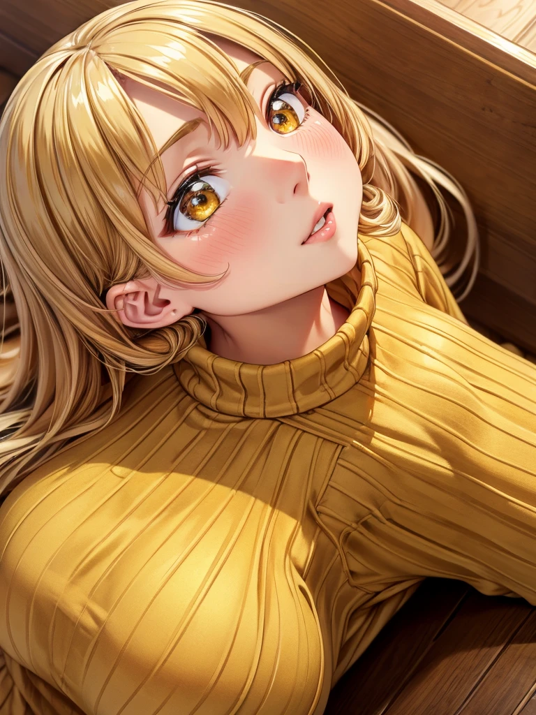 (Highest quality, masterpiece) High resolution illustration of a girl covered in sticky natural honey, yellow, syrup, Oversized sweater, comfortable, comfortable, Close-up shot, Detailed Texture, Delicious Scent, Flavorful sensation, Warm and appetizing,