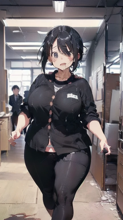 (must be follow these prompts:2.2),masterpiece,best quality,extremely detailed,(in her clothing:2.8),(black trousers on:2),(formal styled business suit:2.2),(とても淫らでInnocent faceをした小柄でほんの少しむっちりした新入社員がそこに一人いる:1.6),(normal body structures:3),(adorable expression:2.2),(usual face:2.2),(japanese pretty girl:1.7),(disposed of passed semen with her clothes to get frousy looks:1.6),(black hair:2.1),(A new employee with an innocent look working inside the office:2.2),(The short new employee, who had been mercilessly ejaculated into the depths of her still-innocent vagina, quickly got herself dressed and in good spirits and returned to work.:2.0),(She is short but has a slightly plump body.:1.7),(The new employee's breasts under her suit are about to burst from her lust.:2.5),(The corner of a young girl's body々A new employee whose body was toyed with by the lewd urges that wriggled wetly.:2.1),(The black pants that tightly hug the new employee's thighs are damp with lascivious secretions.:2.5),(in her viscously clothing:2.2),(The new employee's breasts and nipples covered by her clothes are bulging in response to her strong desires.:2.8),(The new employee's lewd body beneath her clothes is swelling slightly with her lascivious reaction.:2.3),(A short new employee in a business suit working in modern Tokyo:2.2),(The new employee works very diligently.:2.5),(A very pale amber-colored semen is ejaculated onto the new employee's pretty face, leaving a very pale smear scattered all over it.:1.8),(The new employee has short, thick legs.:1.6),(The new employee's black business suit jacket and trousers had old semen stains on them.:1.9),(first time々New Employees:2.2),(she looks like japanese idol:2.3),(The black pants are made of a durable fabric that will never tear.:3),(displayed one woman on single picture:3),(she looks like a ta:2.0),(All of this happened to the new employee himself, not anyone else.:2.1),(A , voluptuous new employee has semen ejaculated all over her black business suit jacket and white blouse.:1.8),(old semen adhered her intervaginal side wall behind black trousers:1.9),(her jizzy vagina is unwashed:2.1),(Slimy semen was leaking from the crotch area of his black trousers.:1.9),(formal business jacket:2.2),(pretty rookie with tough business suit:2.2),(detailed drawing pussy juice through black trousers:2.0),(jizzy anal behind her panty:1.7),(lady's business jacket and black trousers must be on:2.1),(her mons pubis is smoothly buldged for accumulated love juice behind black trousers:1.8),(in her clothing:2.5),(in her black business jacket clothing:2.1),(black trousers are guarded her buldged pubic mound:1.9),(Make sure to depict the face:5.3),(Calm expression:4.3),(He continued to ejaculate a lot into her vagina.:1.9),(Innocent face:3),(The new employee has big breasts hidden under her black suit and blouse:2.3),(The story focuses on just that one new employee.:3.3),(The only characters that appear are the new recruits.:4.2),(Wearing cum-covered loafers:2.1),(Portrait:7)
