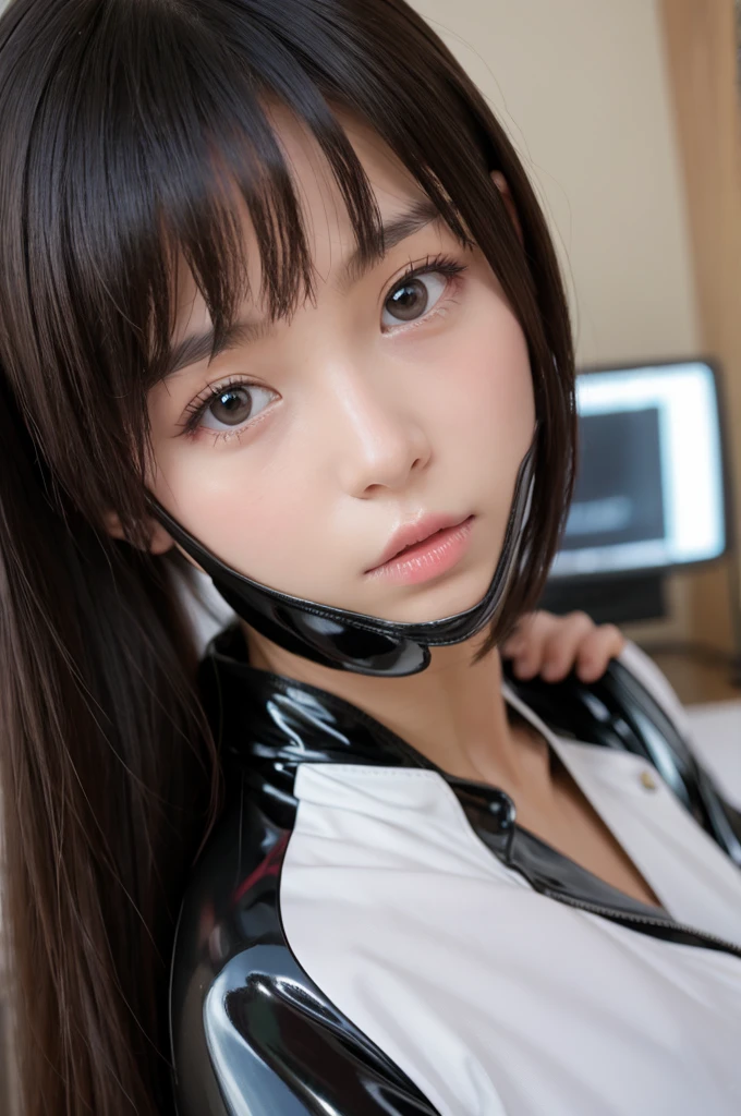 latex、Attached to the face、girl