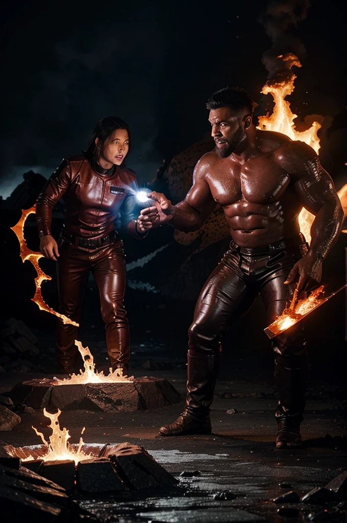 Image of 2 monsters with lava and ice powers
