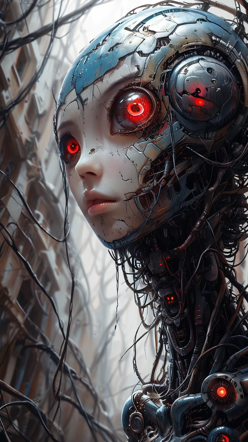 Made by an advanced civilization、With technology that humans cannot even imagine,、Like a humanoid machine、An organic body、It looks both beautiful and terrifying、It shines faintly like veins running.、Artificial Life Forms
