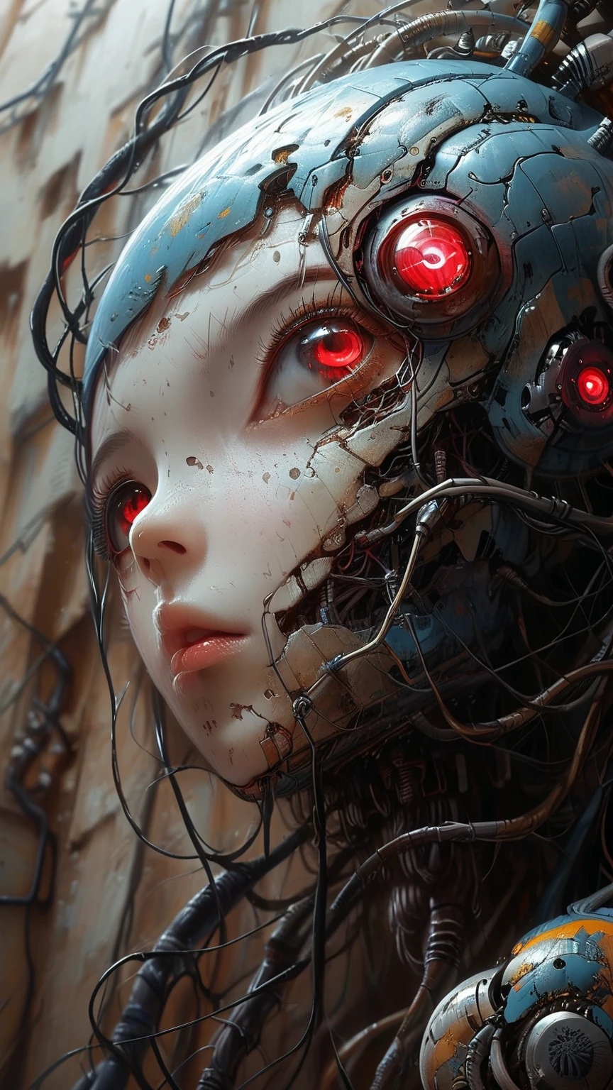 Made by an advanced civilization、With technology that humans cannot even imagine,、Like a humanoid machine、An organic body、It looks both beautiful and terrifying、It shines faintly like veins running.、Artificial Life Forms