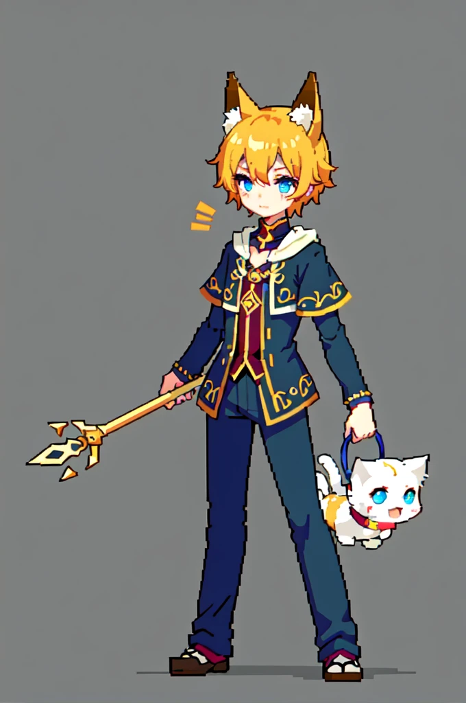 Cat ears boy, cute, beautiful eyes, RPG