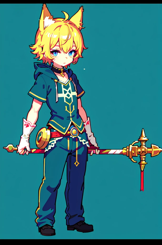 Cat ears boy, cute, beautiful eyes, RPG