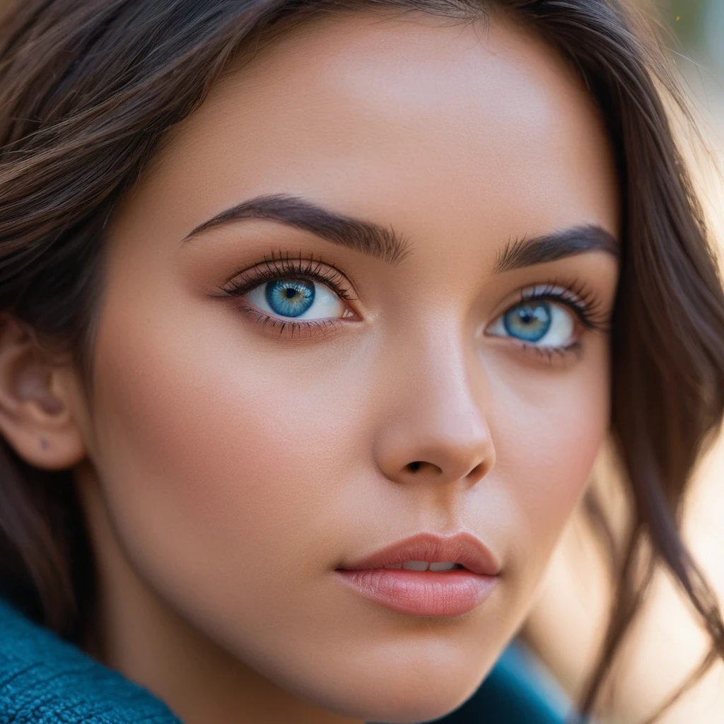 realistic, detailed, realistic details, intricate detail, break,, 1girl, solo, latina, brunette, extremely beautiful, cute, detailed face, detailed skin complexion, beautiful blue eyes, parted lips, seductive, medium hair, , break,, simple background,, break,, portrait, f1.4/35mm, perspective, depth of field, proportion, focus on face, blurry background, bokeh, sharp focus, depth and dimension, proportion, rule of third, break