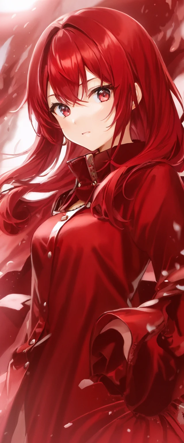 girl、Give me your hand、cool、Dark red hair、Long side hair