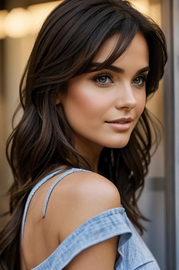 a brunette woman 