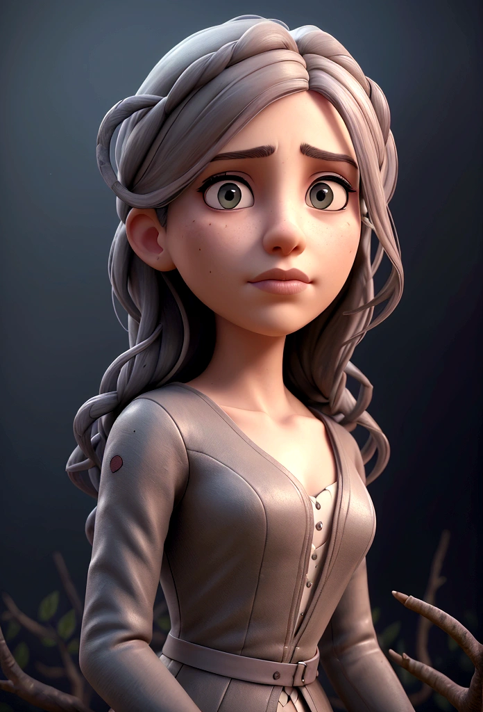 A sad and lonely woman in a thorn garden, pencil sketch, beautiful detailed eyes, beautiful detailed lips, extremely detailed face and portrait, longeyelashes, intricate detailed background, solitary figure, moody lighting, somber palette, dramatic shadows, (best quality,8k,highres,masterpiece:1.2),ultra-detailed,(photorealistic:1.37),concept art,chiaroscuro,melancholy,emotive,dramatic