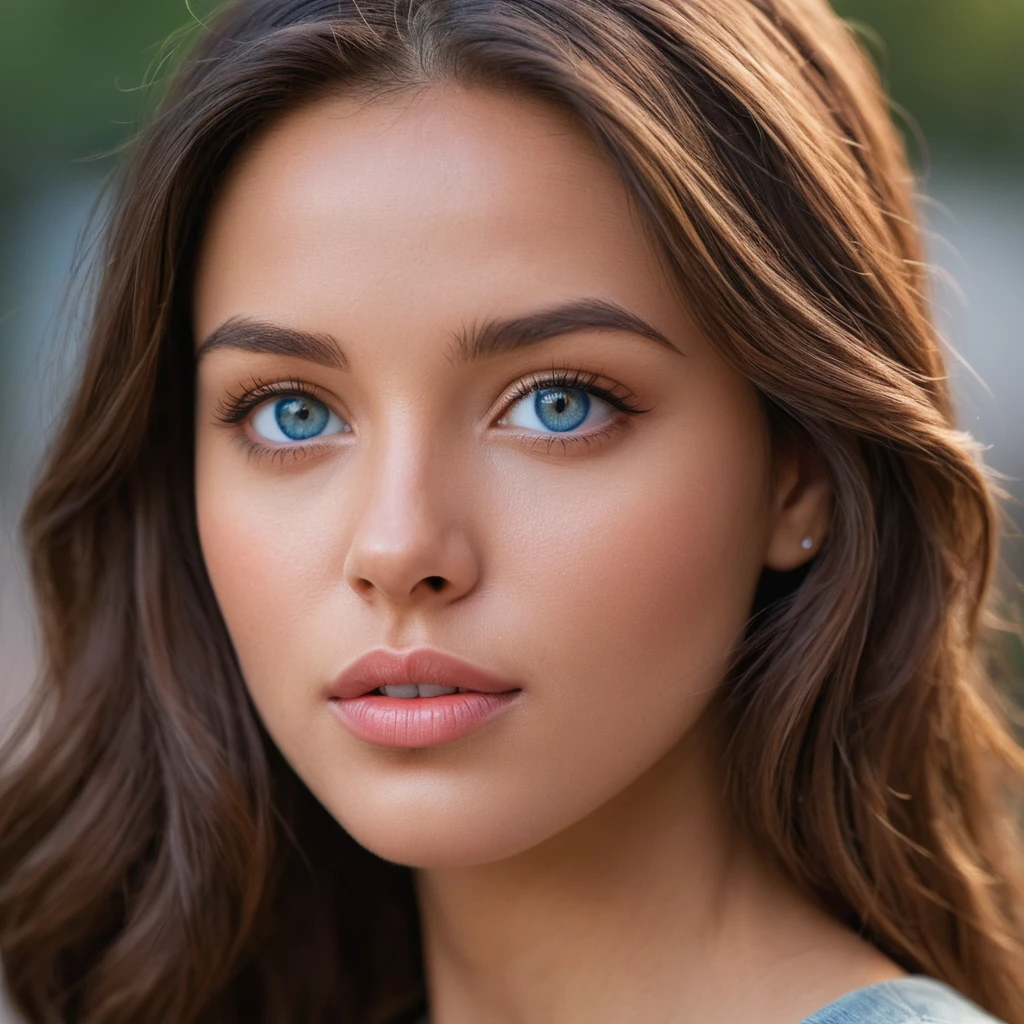 realistic, detailed, realistic details, intricate detail, break,, 1girl, solo, latina, brunette, extremely beautiful, cute, detailed face, detailed skin complexion, beautiful blue eyes, parted lips, seductive, medium hair, , break,, simple background,, break,, portrait, f1.4/35mm, perspective, depth of field, proportion, focus on face, blurry background, bokeh, sharp focus, depth and dimension, proportion, rule of third, break
