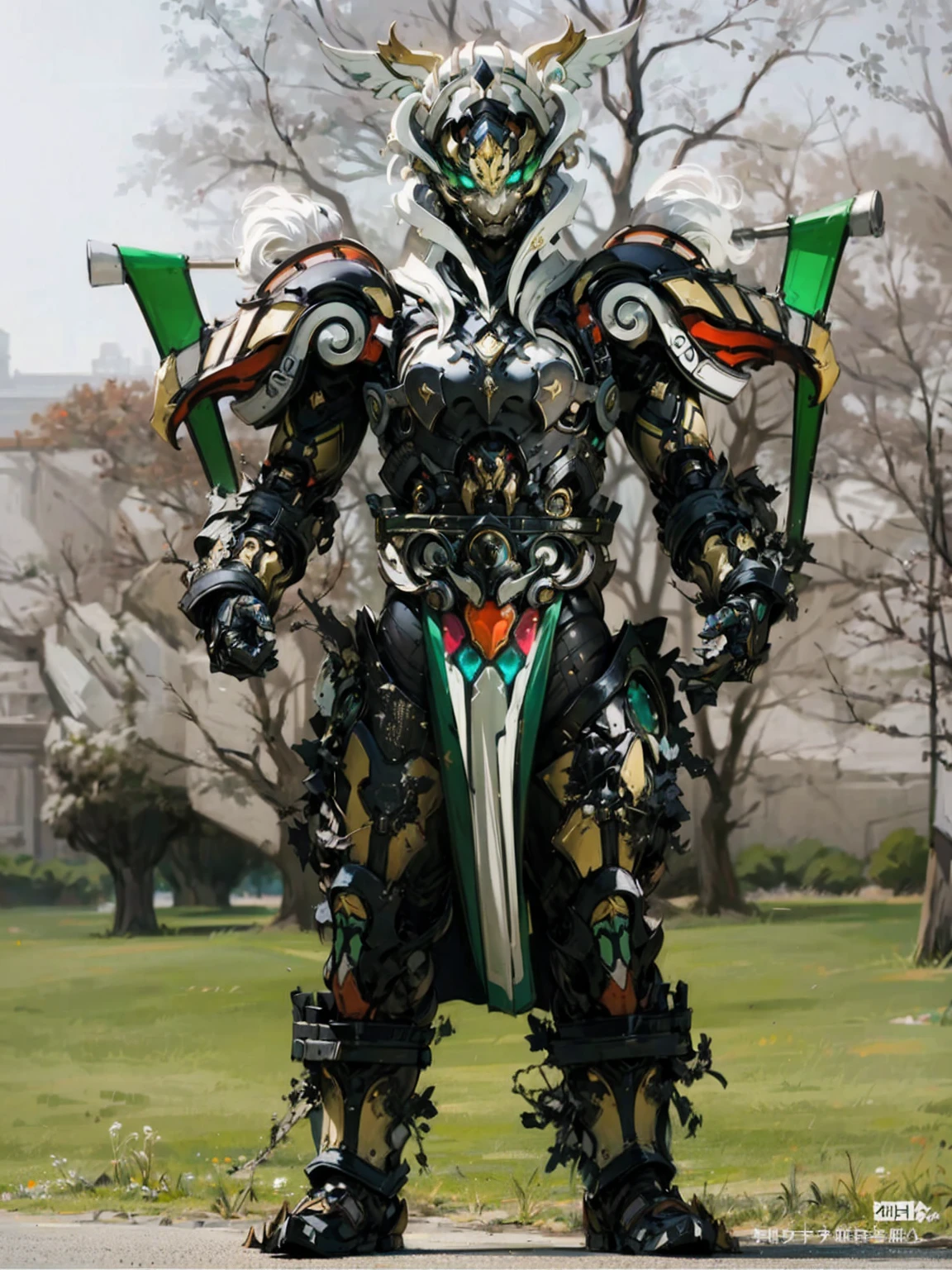 身着奇幻风格的全身盔甲的woman, A Crown Concepts fully enclosed helmet,Only the eyes are exposed, Composite breast plate, Full shoulder and hand protection, Light waist armor, Shin guards, The overall design is durable and flexible, (The armor shines with golden light, With red and blue accents), Exudes nobility, She floats above a fantastical, surreal, high-tech city, This character embodies a fantasy surreal armored hero carefully crafted in anime style, Exquisite and mature comic art style, (Queen Bee and Hybrid Concept Armor, plasma), ((element, elegant, goddess, woman:1.5)), Metal, HD, best quality, high resolution, Extremely detailed, Super Fine, Extremely refined, professional, Anatomically correct, Symmetrical face, Extremely detailed eyes and face, High quality eyes, creativity, RAW photos, 超HD, 32k, Natural light, light, masterpiece-anatomy-perfect, masterpiece:1.5