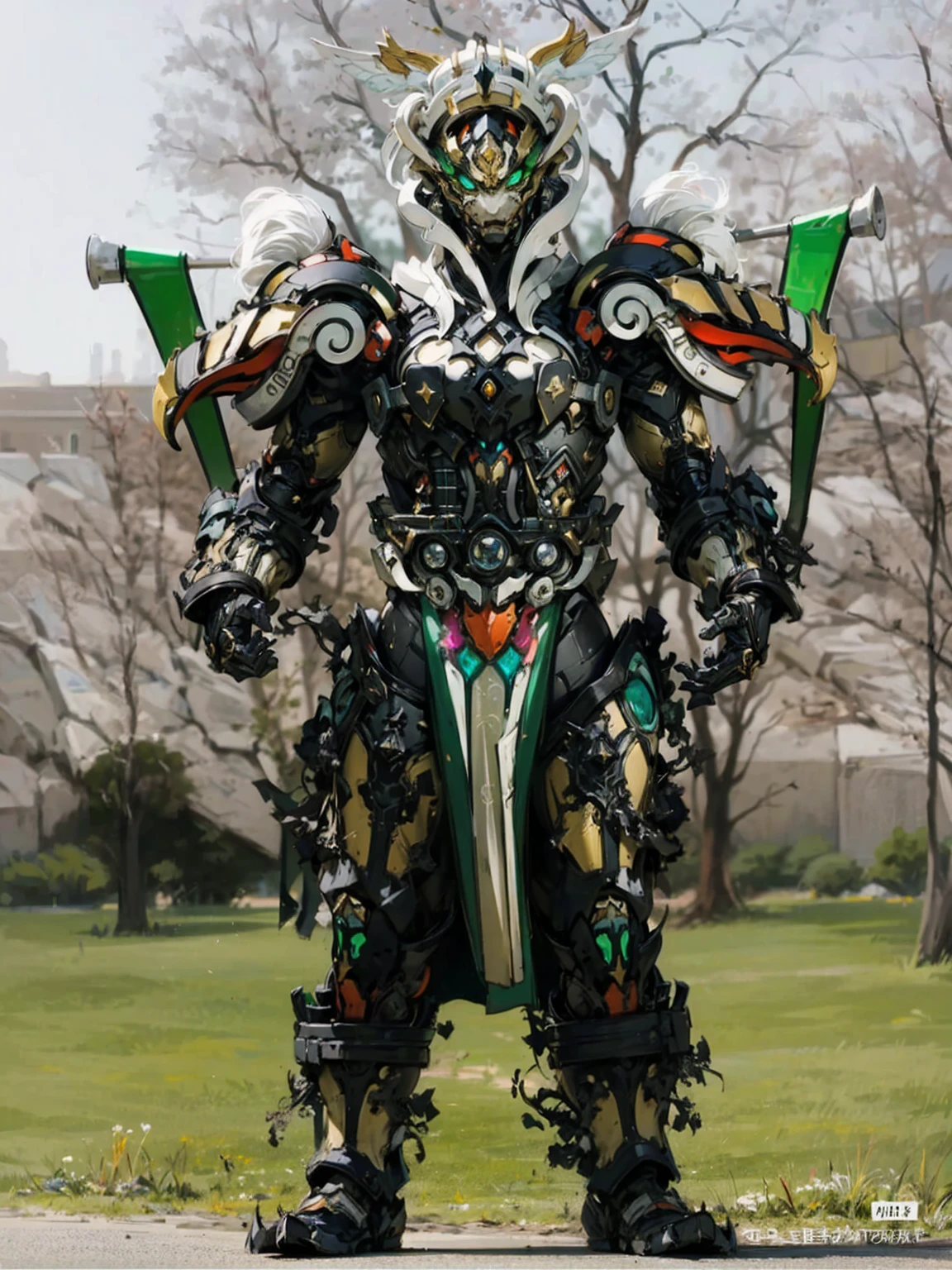 身着奇幻风格的全身盔甲的woman, A Crown Concepts fully enclosed helmet,Only the eyes are exposed, Composite breast plate, Full shoulder and hand protection, Light waist armor, Shin guards, The overall design is durable and flexible, (The armor shines with golden light, With red and blue accents), Exudes nobility, She floats above a fantastical, surreal, high-tech city, This character embodies a fantasy surreal armored hero carefully crafted in anime style, Exquisite and mature comic art style, (Queen Bee and Hybrid Concept Armor, plasma), ((element, elegant, goddess, woman:1.5)), Metal, HD, best quality, high resolution, Extremely detailed, Super Fine, Extremely refined, professional, Anatomically correct, Symmetrical face, Extremely detailed eyes and face, High quality eyes, creativity, RAW photos, 超HD, 32k, Natural light, light, masterpiece-anatomy-perfect, masterpiece:1.5