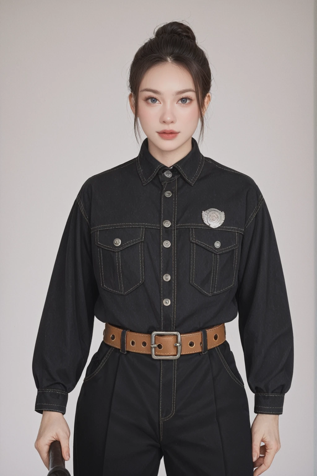 score_9, score_8_up, score_7_up,
Leather Belt, wide belt with buckle, holding various tools and weapons,