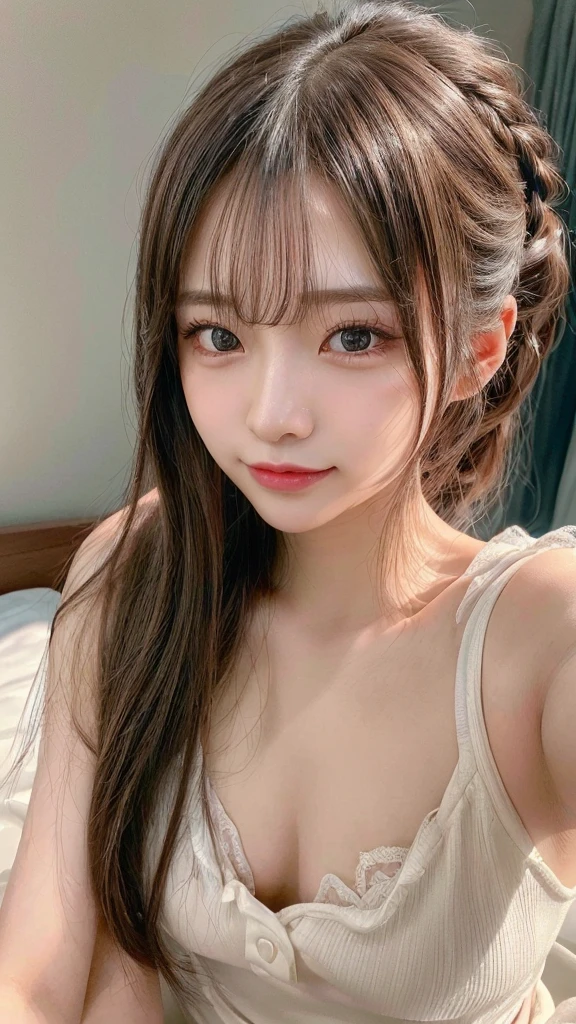 With men２people、Holding a man's penis、Blowjob、indoor、In underwear、On the bed,Ultra-detailed, finely detail, hight resolution, 8K Wallpaper, Perfect dynamic composition, Beautiful detailed eyes,,Close-up of face,,Blushing,Facing forward,Long hair ponytail,((8k, Raw photo, Best Quality, Mastepiece:1.2), (Realism, Photorealistic:1.4), (Highly detailed 8K wallpapers), Depth of written boundary, Cinematic Lighting, Soft Light, Detailed Beauty Eye,Shiny and smooth light brown ponytail, Asymmetrical bangs, Shiny skin, Ultra-detailed skins ,It is high resolution., High detail, Detailed hairstyle, Detailed facial beauty, Hyper-realistic, Perfect limbs, Perfect Anatomy ,日本peopleの女の子1people,Famous Japanese Idols, Perfect female body,A shy smile,Short eyelashes,Double-edged eyelids,Look straight here,Hair style: ponytail,