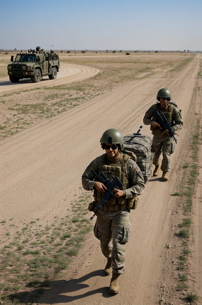 Military carrying out a military operation