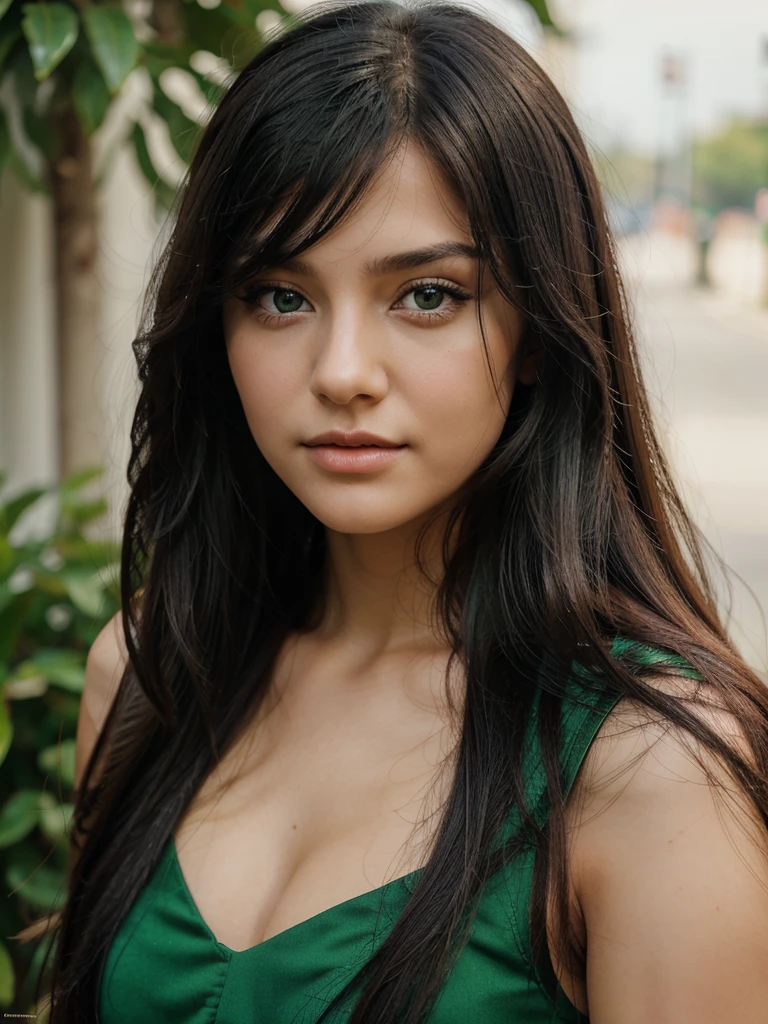 girl,preety girl,black long hair,green curve eyes,realistic photo,high detailed photo