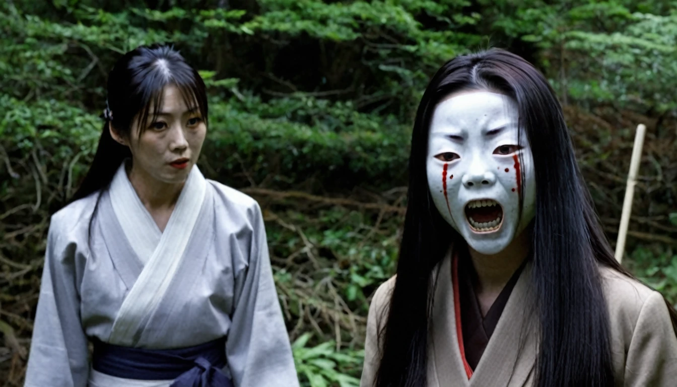 a person encountering Kuchisake-onna.