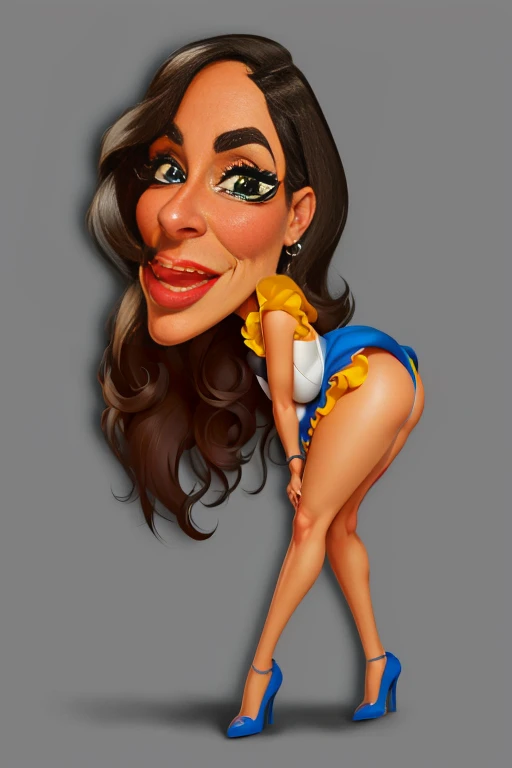 cartoon of a woman with a big nose and a blue dress, caricature style, cartoon artstyle, cartoon digital art, in cartoon style, caricature!!!, cartoon digital painting, cartoon art, digital art cartoon, in style of digital illustration, caricature illustration, cel shaded!!!, cartoon character, cartoon art style, digital art. @mariomaniacdude, charicature, 8k