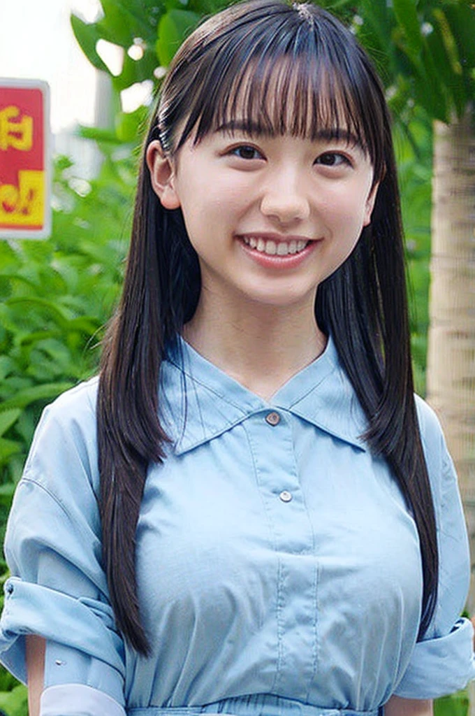 summer、On the way to school、(upper body shot), topless
