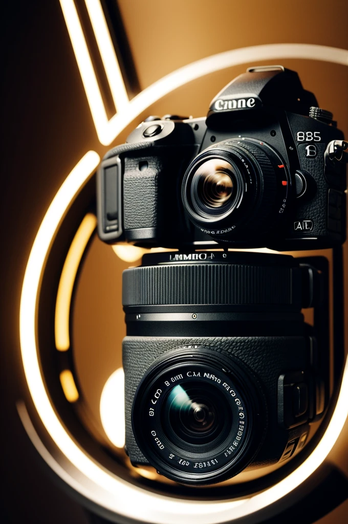 Image of a camera that has the music symbol on the lens
