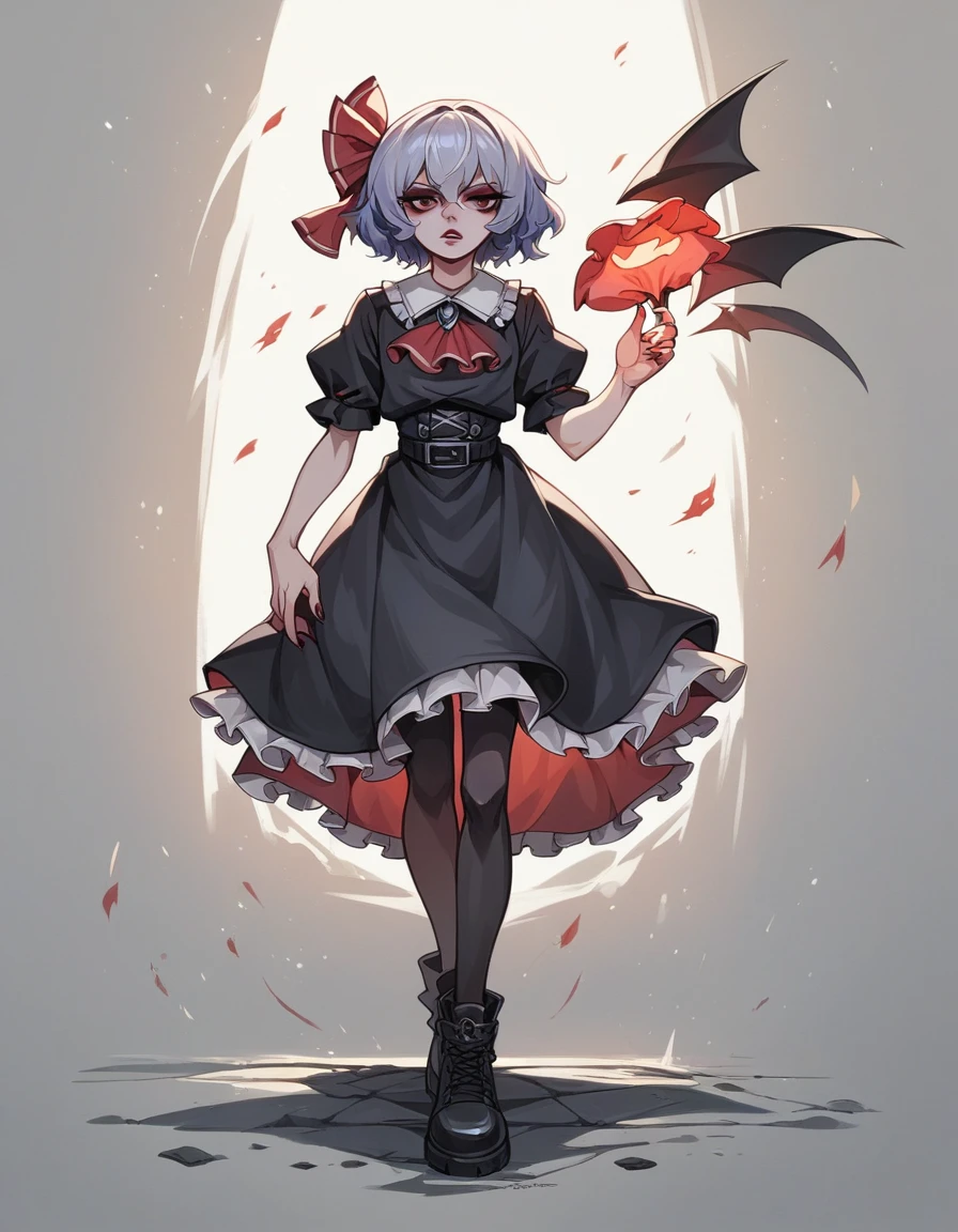 masterpiece, Highest_quality, One girl, alone, (Goth:1.2), Remilia Scarlet,