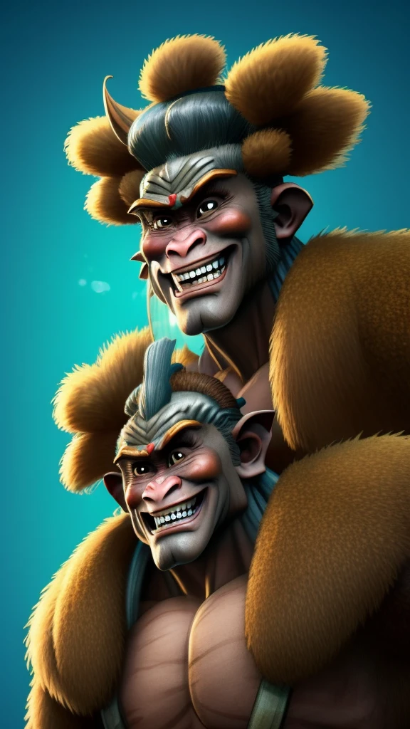 Monkey King Ho-Kong, human may.
Front and smiling