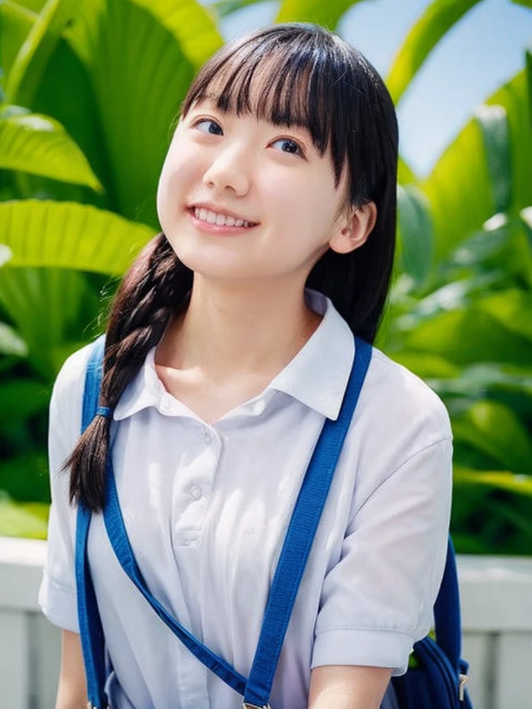 summer、On the way to school、(upper body shot)
