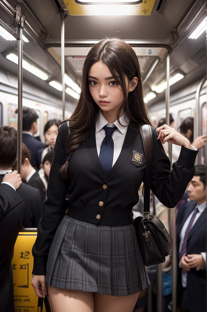 prompts
(work of art), (best qualityer:1.3), absurderes, [:intricate details1.3], BAPV, realisitic, work of art, (Detailed scenery inside a very crowded subway, Detailed background inside a very crowded subway train), standing incredibly hot (Woman 1) sexy use ((school uniforms)), ((After sex
