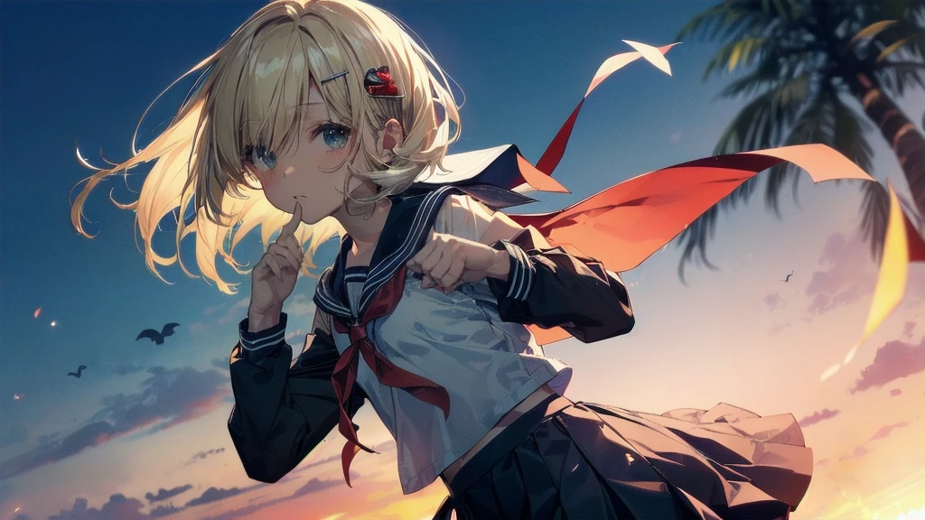 Highest quality, Anime Moe Art Style,Best Anime 8K Konachan Wallpaper,pixiv contest winners,Perfect Anatomy, (Please draw a girl walking sleepily to school...... ),break, 1 Girl, (alone,,,:1.3),high school student, short hair, amount, (Hair above one eye:1.7),All limbs, Full Finger,Medium Chest, Between the legs, Small eyes,accurate black eyes, Hair Clip, (Sailor suit:1.5),(school uniform:1.5) skirt,On the way to school. break,Very detailed,High resolution,ultra high density skin, Professional Lighting,8K eye detail, (Cute illustrations:1.2),hair,Expressionless,(Hair on one eye:1.5),Sailor suit