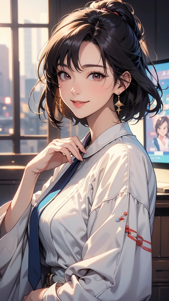 Mature Woman,smile,Facing forward,Blurred background,(masterpiece、Highest quality)、Best details