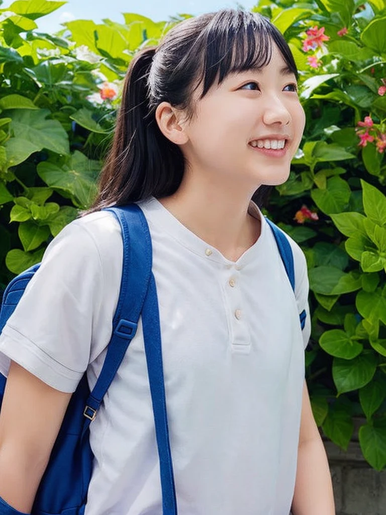 summer、On the way to school、(upper body shot)
