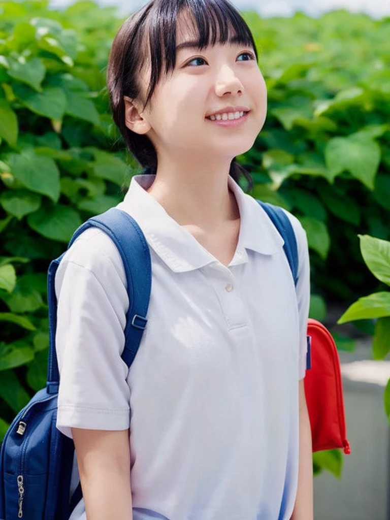 summer、On the way to school、(upper body shot)