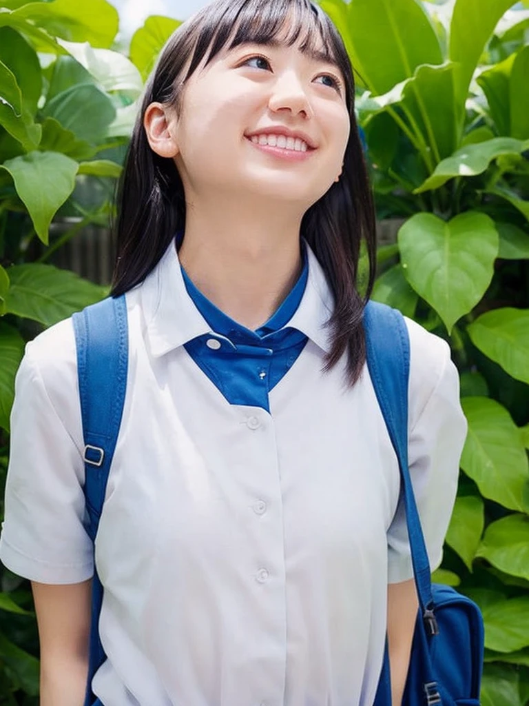 summer、On the way to school、(upper body shot)
