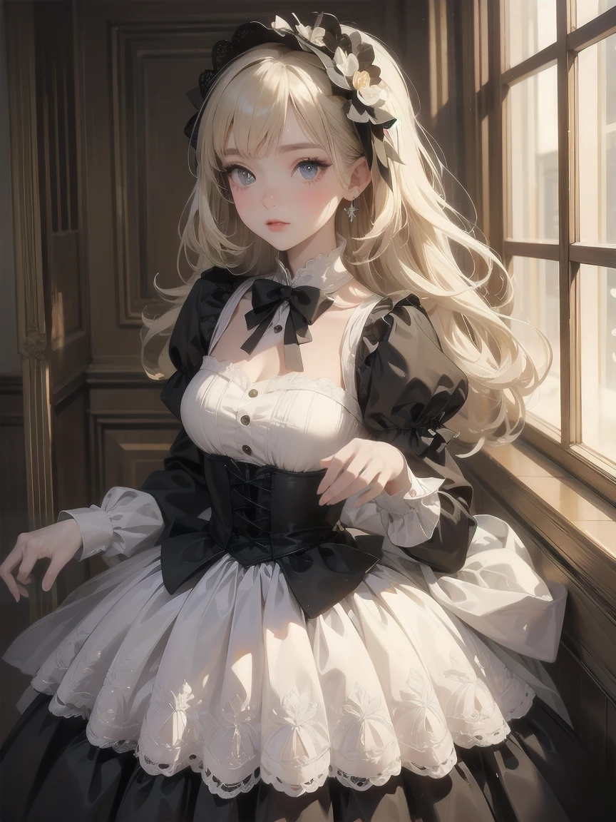 masterpiece、so beautiful、Clear contours、Cute pose of a lolita aristocrat、1800 Victorian fantasy