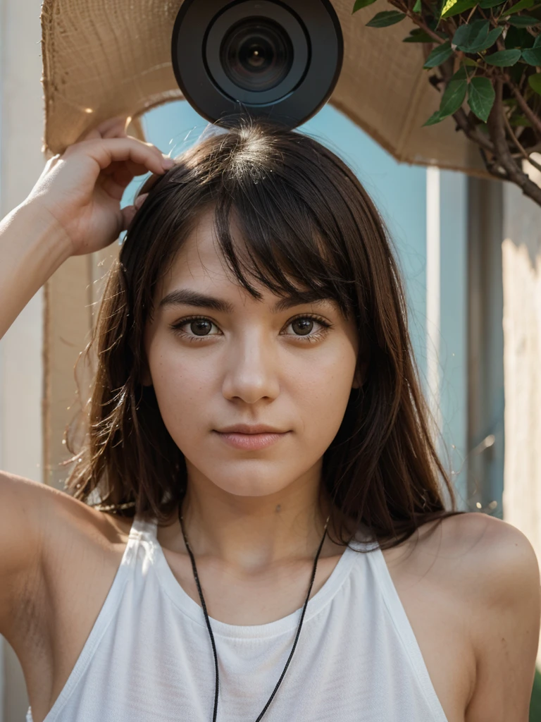 generate me the same photo with the same person in the previous photo with only one person