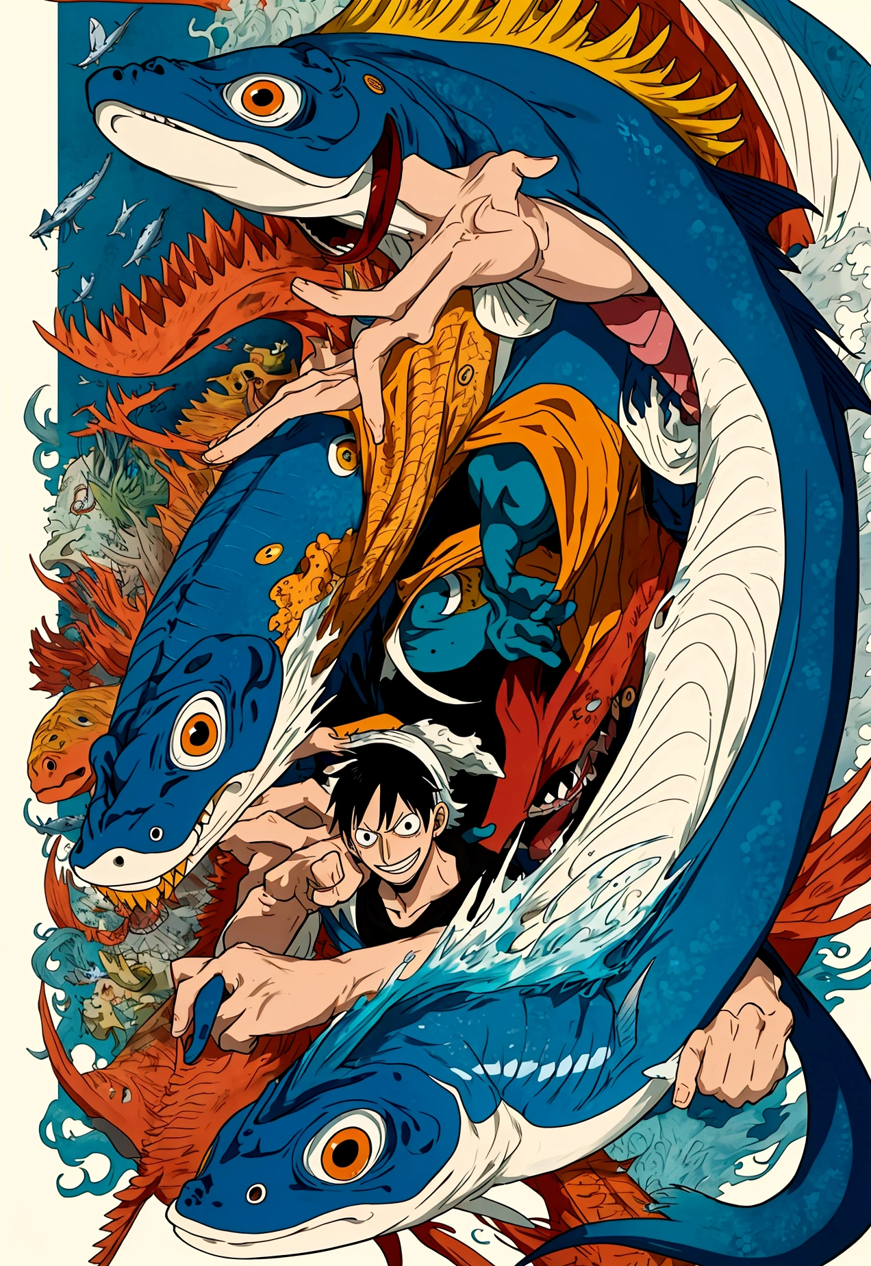 make a diving fish man, one piece, eiichiro oda